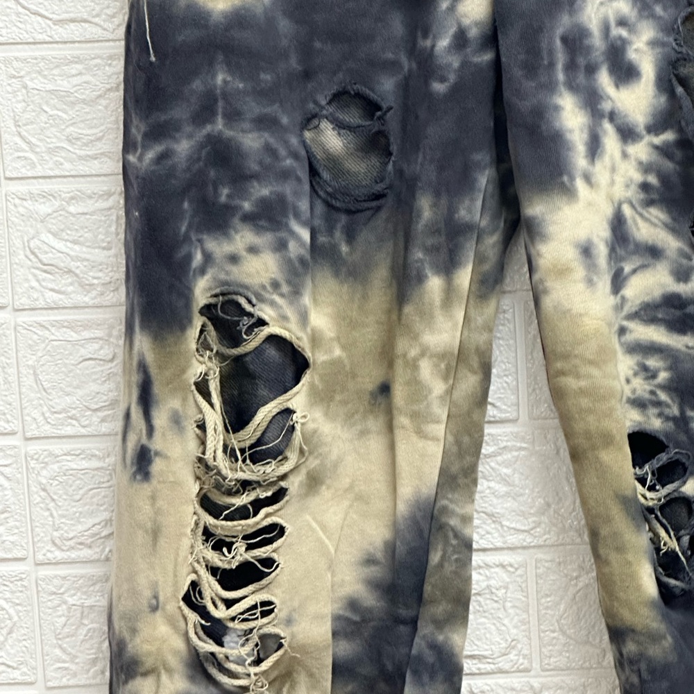 POL distressed sweatpants green tie dye size large - Picture 3 of 7